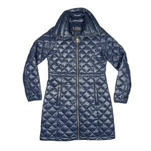 Michael Kors | Blue & Gold Packable Down Fill Quilted Puffer Jacket Size XS